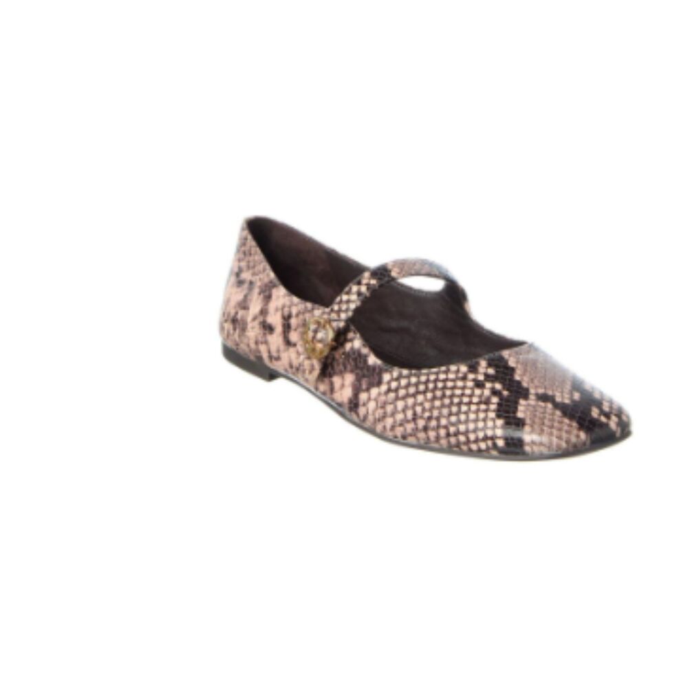 Tory Burch Selby Mary Jane Snake-Embossed Leather Ballet Flats